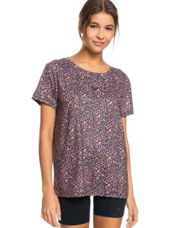 Roxy T-Shirts & Tops*Signature Moves - Technisch T-Shirt Voor Dames Antracite Animal Dust