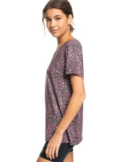 Roxy T-Shirts & Tops*Signature Moves - Technisch T-Shirt Voor Dames Antracite Animal Dust