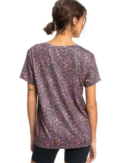 Roxy T-Shirts & Tops*Signature Moves - Technisch T-Shirt Voor Dames Antracite Animal Dust