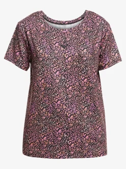 Roxy T-Shirts & Tops*Signature Moves - Technisch T-Shirt Voor Dames Antracite Animal Dust