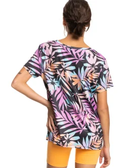 Roxy T-Shirts & Tops*Signature Moves - Technisch T-Shirt Voor Dames Anthracite Zebra Jungle