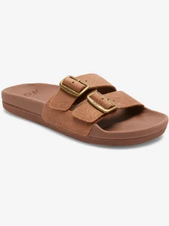 Roxy Slippers*Slippy Nina - Sandalen Voor Dames Choco Brown/Gold