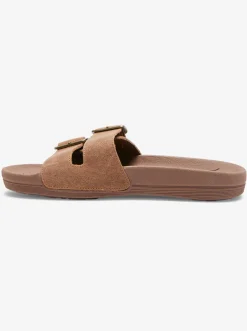 Roxy Slippers*Slippy Nina - Sandalen Voor Dames Choco Brown/Gold