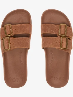 Roxy Slippers*Slippy Nina - Sandalen Voor Dames Choco Brown/Gold