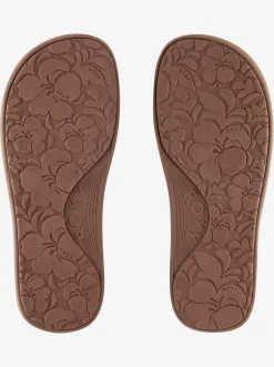 Roxy Slippers*Slippy Nina - Sandalen Voor Dames Choco Brown/Gold