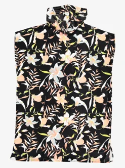 Roxy Badaccessoires*Stay Magical Printed - Handdoek In Ponchomodel Met Capuchon Anthracite Hibiscus Wave Swim