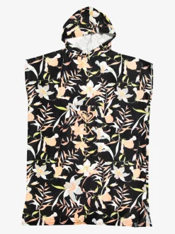Roxy Badaccessoires*Stay Magical Printed - Handdoek In Ponchomodel Met Capuchon Anthracite Hibiscus Wave Swim