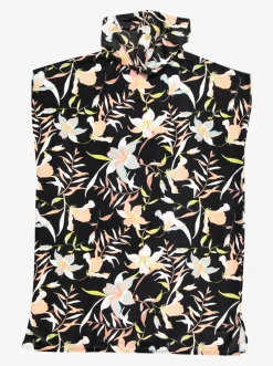 Roxy Badaccessoires*Stay Magical Printed - Handdoek In Ponchomodel Met Capuchon Anthracite Hibiscus Wave Swim