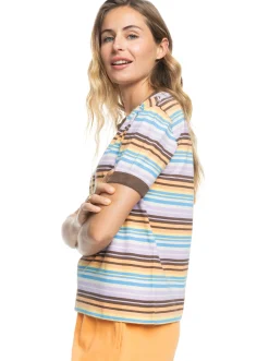 Roxy T-Shirts & Tops*Stripe Hype - T-Shirt For Women Tapioca Verigated Stripe