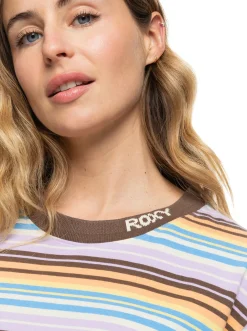 Roxy T-Shirts & Tops*Stripe Hype - T-Shirt For Women Tapioca Verigated Stripe