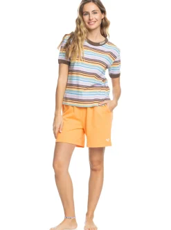 Roxy T-Shirts & Tops*Stripe Hype - T-Shirt For Women Tapioca Verigated Stripe