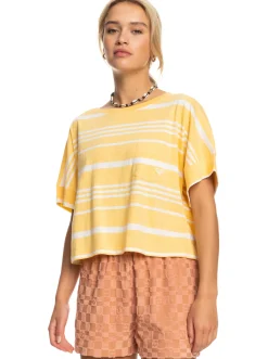 Roxy T-Shirts & Tops*Stripy Sand - T-Shirt Voor Dames Flax Seaview Stripe Horizontal
