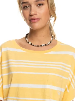 Roxy T-Shirts & Tops*Stripy Sand - T-Shirt Voor Dames Flax Seaview Stripe Horizontal