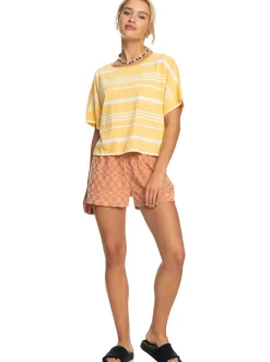 Roxy T-Shirts & Tops*Stripy Sand - T-Shirt Voor Dames Flax Seaview Stripe Horizontal