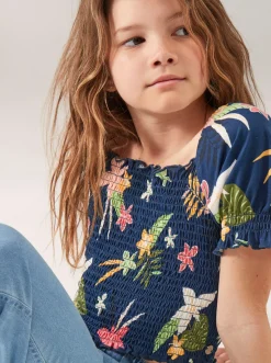 Roxy T-Shirts & Blouses*Sunday Night Sessions - Top Met Pofmouwen Voor Meisjes 4-16 Mood Indigo Alma Apparel