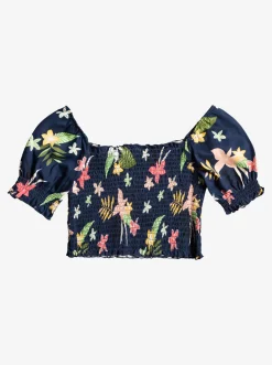 Roxy T-Shirts & Blouses*Sunday Night Sessions - Top Met Pofmouwen Voor Meisjes 4-16 Mood Indigo Alma Apparel