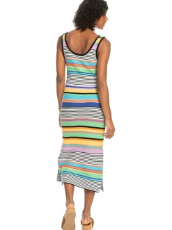 Roxy Jurken*Sunshine Bouquet - Halflange Jurk Met Bandjes Voor Dames Anthracite Good Vibration