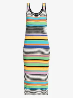 Roxy Jurken*Sunshine Bouquet - Halflange Jurk Met Bandjes Voor Dames Anthracite Good Vibration
