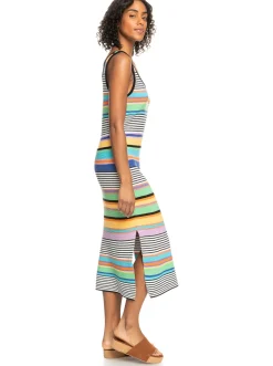 Roxy Jurken*Sunshine Bouquet - Halflange Jurk Met Bandjes Voor Dames Anthracite Good Vibration