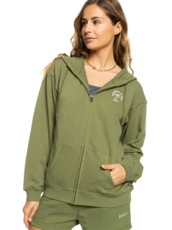 Roxy Sweatshirts & Hoodies*Surf Stoked - Hoodie Met Rits Voor Dames Loden Green