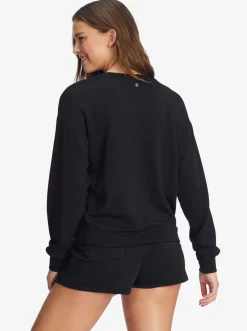 Roxy Sweatshirts & Hoodies*Surfing By Moonlight - Lounge Top Met Lange Mouw Voor Dames Anthracite