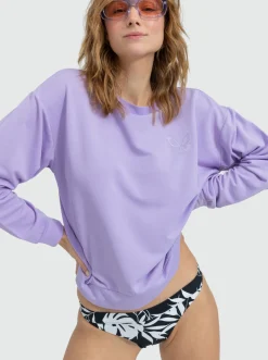 Roxy Sweatshirts & Hoodies*Surfing By Moonlight - Lounge Top Met Lange Mouw Voor Dames Purple Rose