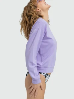 Roxy Sweatshirts & Hoodies*Surfing By Moonlight - Lounge Top Met Lange Mouw Voor Dames Purple Rose