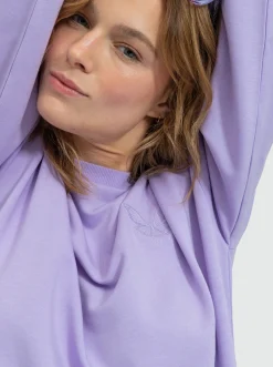 Roxy Sweatshirts & Hoodies*Surfing By Moonlight - Lounge Top Met Lange Mouw Voor Dames Purple Rose