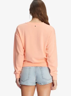 Roxy Sweatshirts & Hoodies*Surfing By Moonlight - Lounge Top Met Lange Mouw Voor Dames Papaya Punch