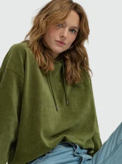 Roxy Sweatshirts & Hoodies*Surfing Velvet - Aangename Lounge Hoody Voor Dames Loden Green