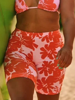 Roxy Shorts*Surf.Kind.Kate. - Bike Shorts For Women Pink Frosting My Kind Of Hibis