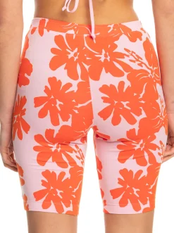Roxy Shorts*Surf.Kind.Kate. - Bike Shorts For Women Pink Frosting My Kind Of Hibis