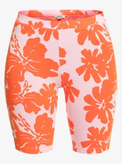 Roxy Shorts*Surf.Kind.Kate. - Bike Shorts For Women Pink Frosting My Kind Of Hibis