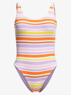 Roxy Bikini'S*Surf.Kind.Kate. - Reversible One-Piece Swimsuit For Women Bright White Aloha Stripe Hori