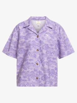 Roxy T-Shirts & Tops*Surf.Kind.Kate. - Short Sleeve Shirt For Women Purple Rose Surf Friends