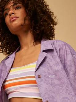 Roxy T-Shirts & Tops*Surf.Kind.Kate. - Short Sleeve Shirt For Women Purple Rose Surf Friends
