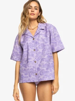 Roxy T-Shirts & Tops*Surf.Kind.Kate. - Short Sleeve Shirt For Women Purple Rose Surf Friends