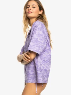 Roxy T-Shirts & Tops*Surf.Kind.Kate. - Short Sleeve Shirt For Women Purple Rose Surf Friends