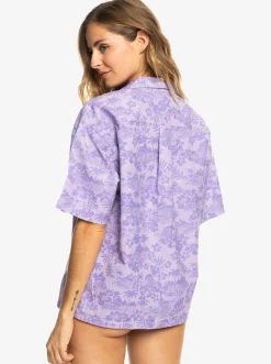 Roxy T-Shirts & Tops*Surf.Kind.Kate. - Short Sleeve Shirt For Women Purple Rose Surf Friends