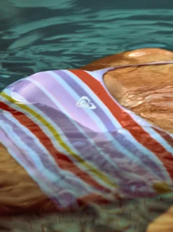 Roxy Bikini Tops*Surf.Kind.Kate. - Tank Bikini Top For Women Bright White Aloha Stripe Hori