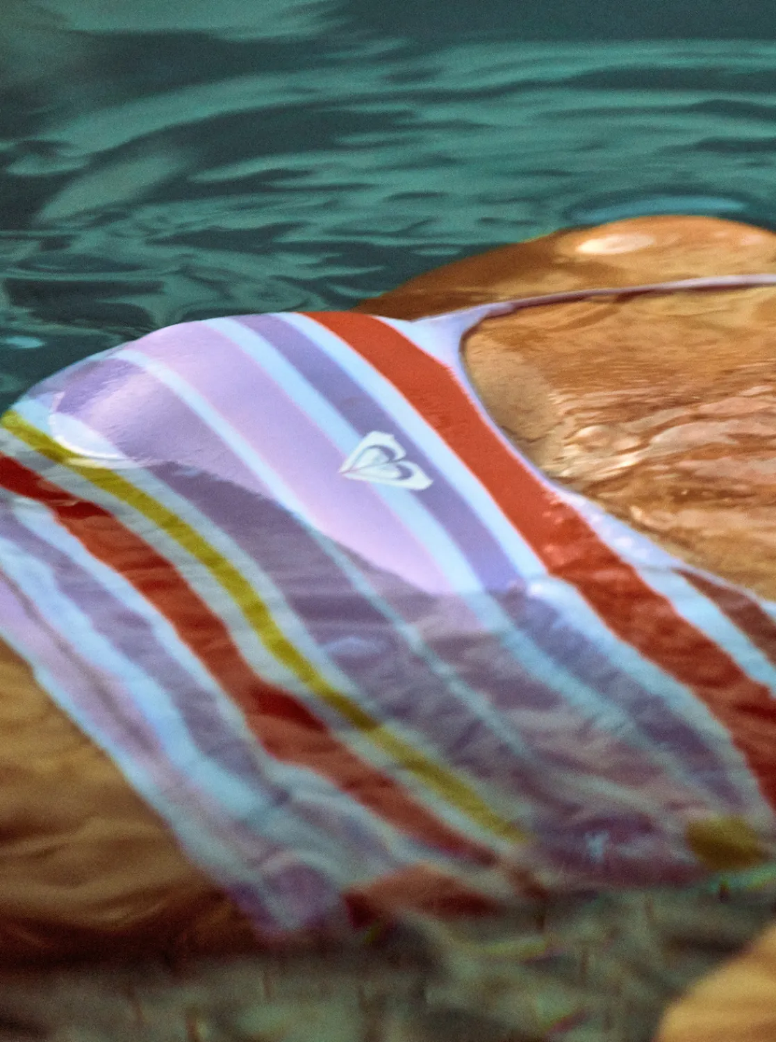 Roxy Bikini Tops*Surf.Kind.Kate. - Tank Bikini Top For Women Bright White Aloha Stripe Hori
