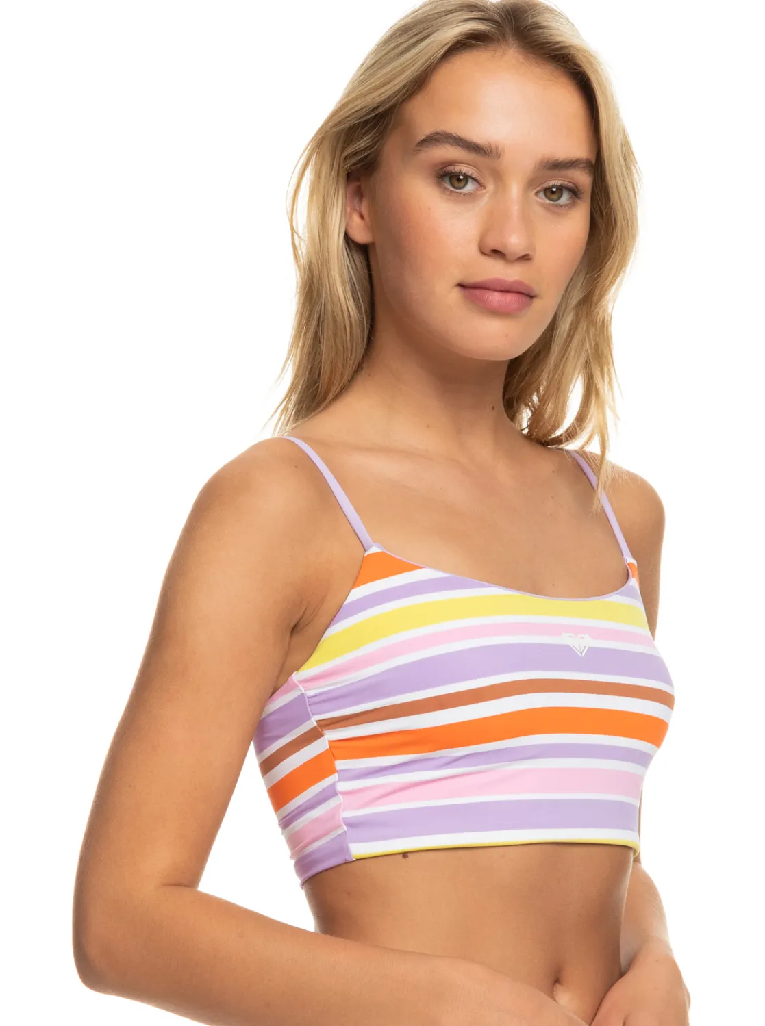 Roxy Bikini Tops*Surf.Kind.Kate. - Tank Bikini Top For Women Bright White Aloha Stripe Hori
