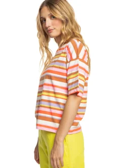 Roxy T-Shirts & Tops*Surf.Kind.Kate. - T-Shirt For Women Vermillon Sun Struck Stripe