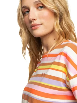 Roxy T-Shirts & Tops*Surf.Kind.Kate. - T-Shirt For Women Vermillon Sun Struck Stripe