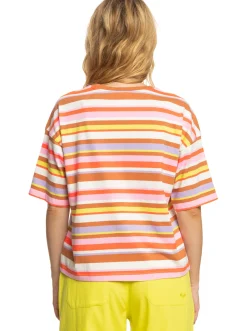 Roxy T-Shirts & Tops*Surf.Kind.Kate. - T-Shirt For Women Vermillon Sun Struck Stripe