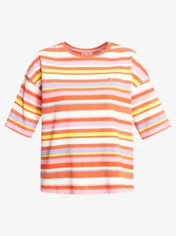 Roxy T-Shirts & Tops*Surf.Kind.Kate. - T-Shirt For Women Vermillon Sun Struck Stripe