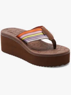 Roxy Slippers*Surf.Kind.Kate. Kallie - Sandals For Women Brown