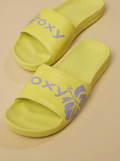 Roxy Slippers*Surf.Kind.Kate. Slippy - Sandals For Women Neon Yellow