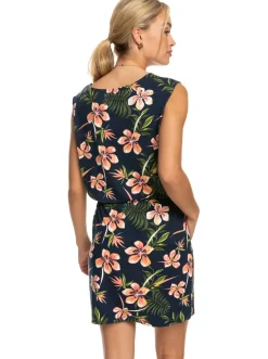 Roxy Jurken*Surfs Up Printed - Jersey Jurk Voor Dames Mood Indigo Tropical Depht