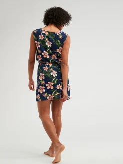 Roxy Jurken*Surfs Up Printed - Jersey Jurk Voor Dames Mood Indigo Tropical Depht